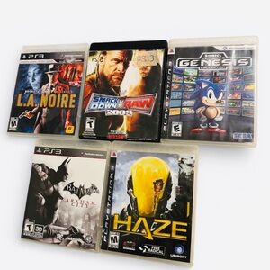 PS3 Game Lot (5 Games) - Batman, Sonic, L.A. Noire - Tested & Working!